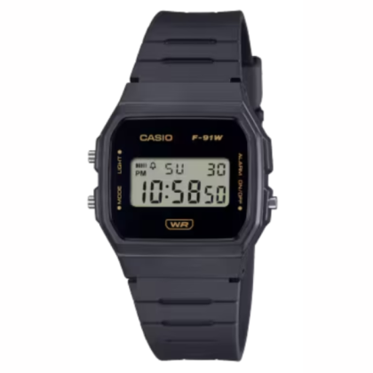 Casio General F-91WB-8A Black Resin Unisex Band